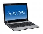Netbook ASUS Eee PC 1201N SILVER (vedere fata-stanga, capac deschis)