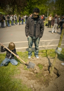 Adrian Despot a plantat un platan în Parcul Tineretului cu ocazia evenimentului GreenASUS (22.04.2010)