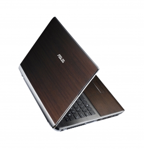 Laptop ASUS U53 Bamboo (capac deschis, vedere laterala)