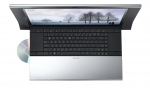 Laptopul ASUS NX90 deschis, unitate optica