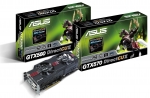 PR ASUS GTX 580 and GTX 570 DirectCU II graphics cards with boxes