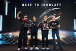 (L-r) Ned Luke, gaming actor; Kris Huang, General Manager of ASUS Gaming Gears and Accessories; Jonney Shih, ASUS Chairman; Whiston Gordon, ASUS Senior Manager of Marketing Content